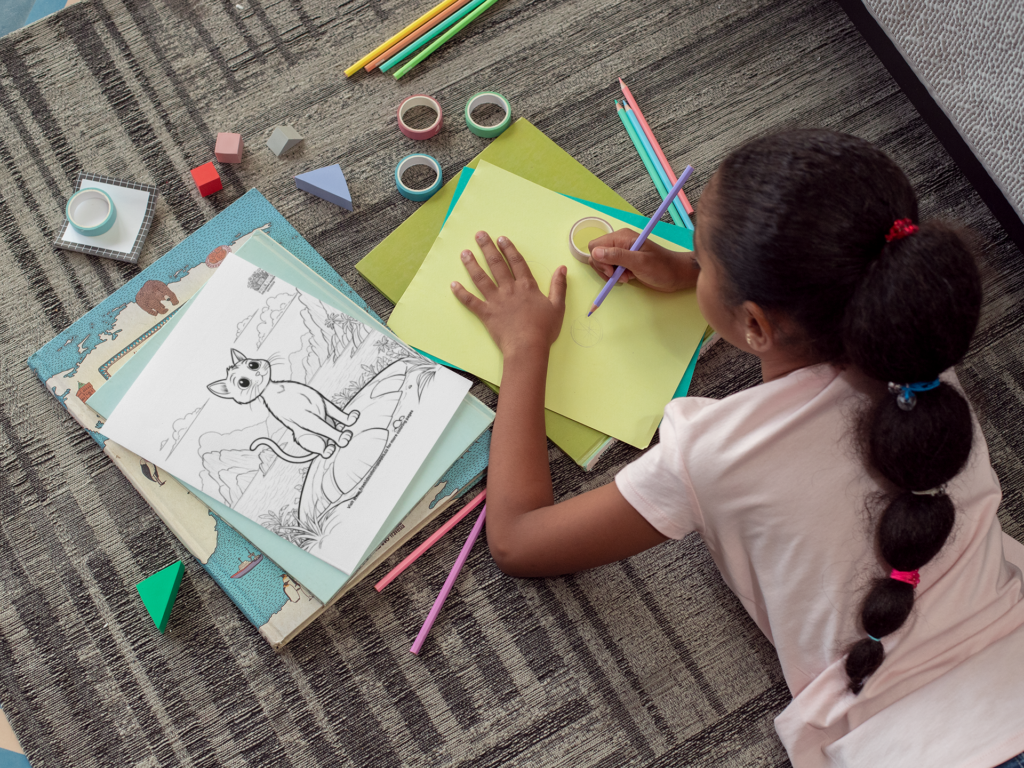 Coloring book mockup featuring a little girl 30983