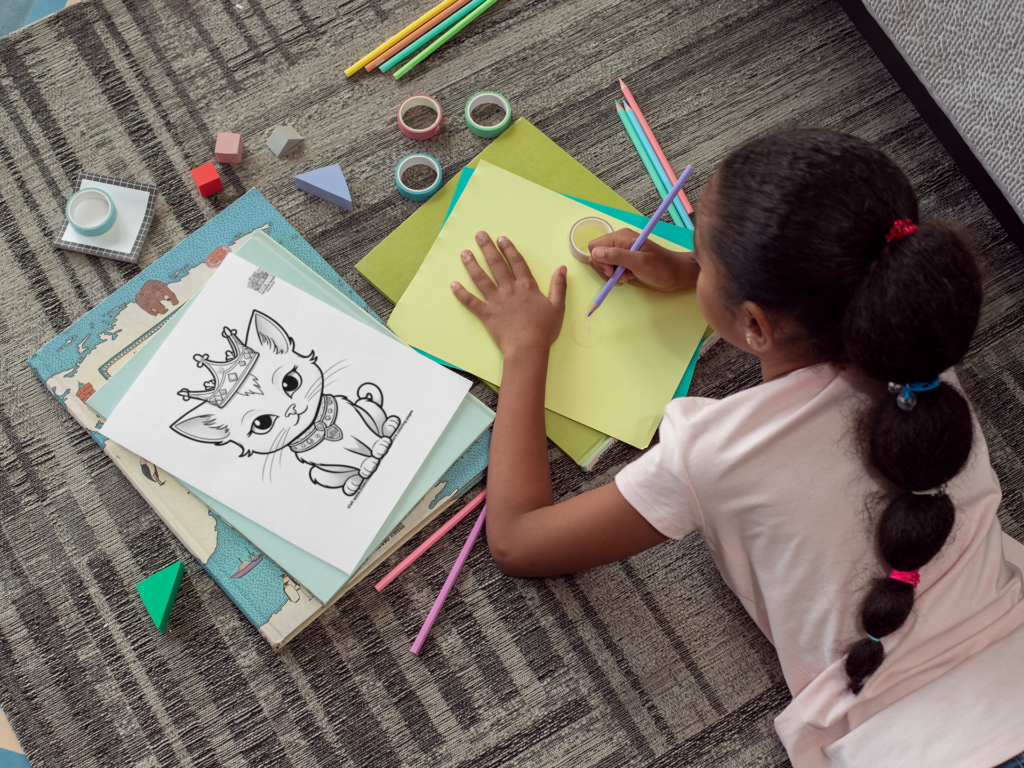 Coloring book mockup featuring a little girl 30983