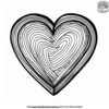 3D Heart Coloring Pages