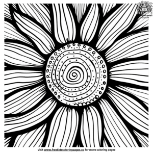 Abstract Sunflower Coloring Pages