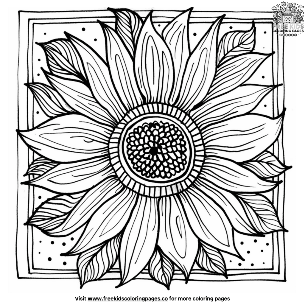 Sunflower Portrait Coloring Pages