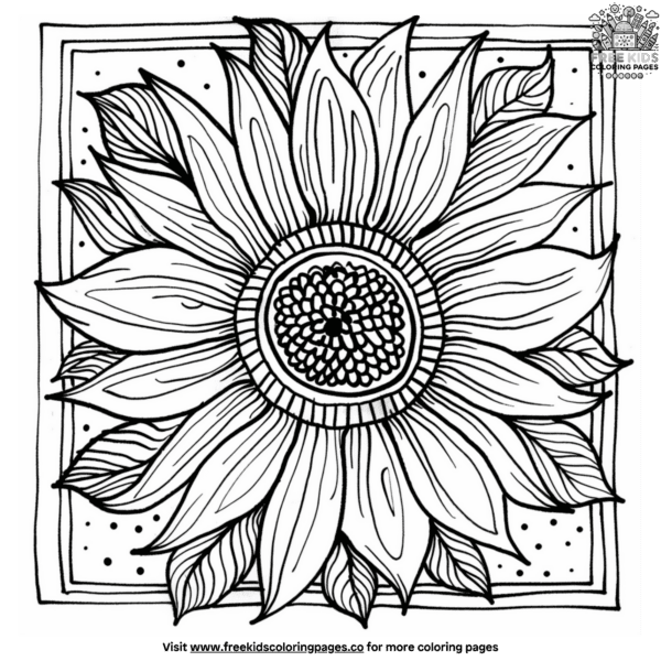 Sunflower portrait coloring pages