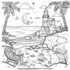 Adorable And Cute Beach Coloring Pages For Kids