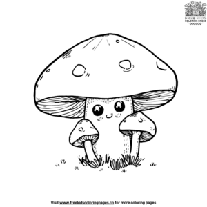 Delightful Cute Mushroom Coloring Pages