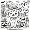 Adorable Animal Halloween Coloring Pages