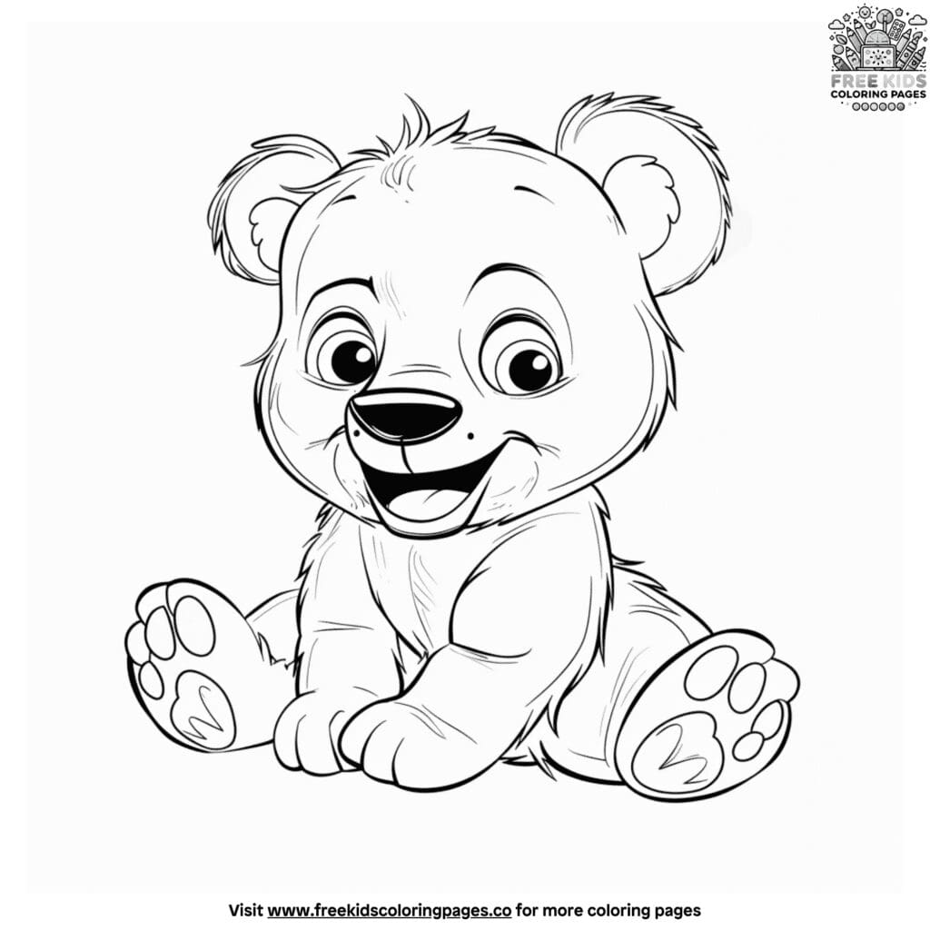 Adorable baby bear coloring pages: perfect for little ones