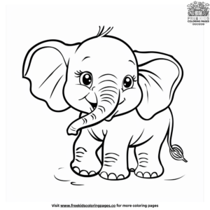 Charming baby elephant coloring pages