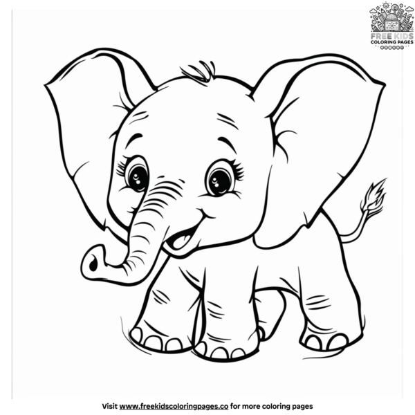 Elegant baby elephant coloring pages