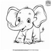 Adorable Baby Elephant Coloring Pages