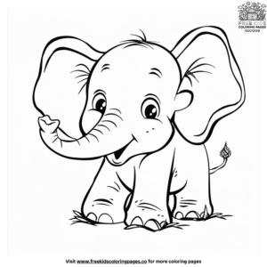 Adorable Baby Elephant Coloring Pages