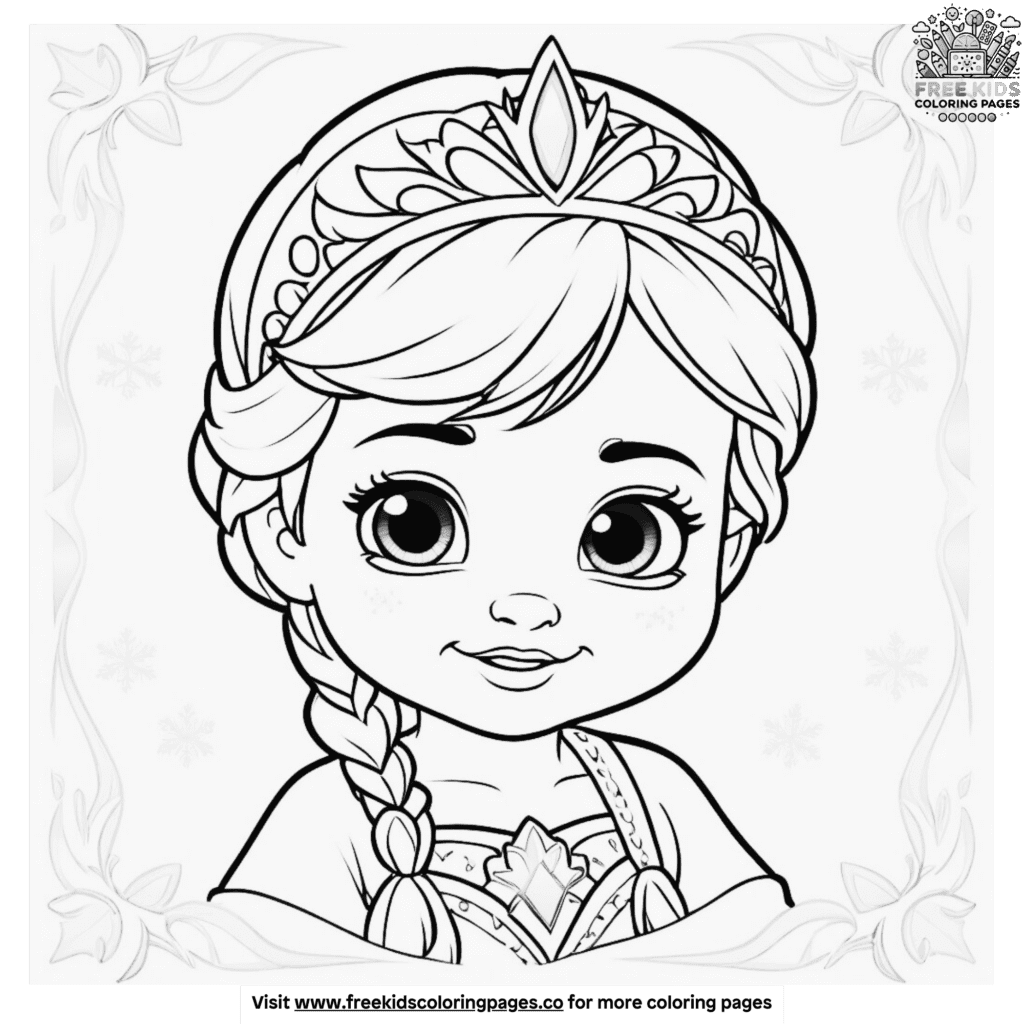 Cute baby frozen coloring pages