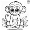 Baby Monkey Coloring Pages