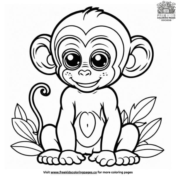 Baby Monkey Coloring Pages