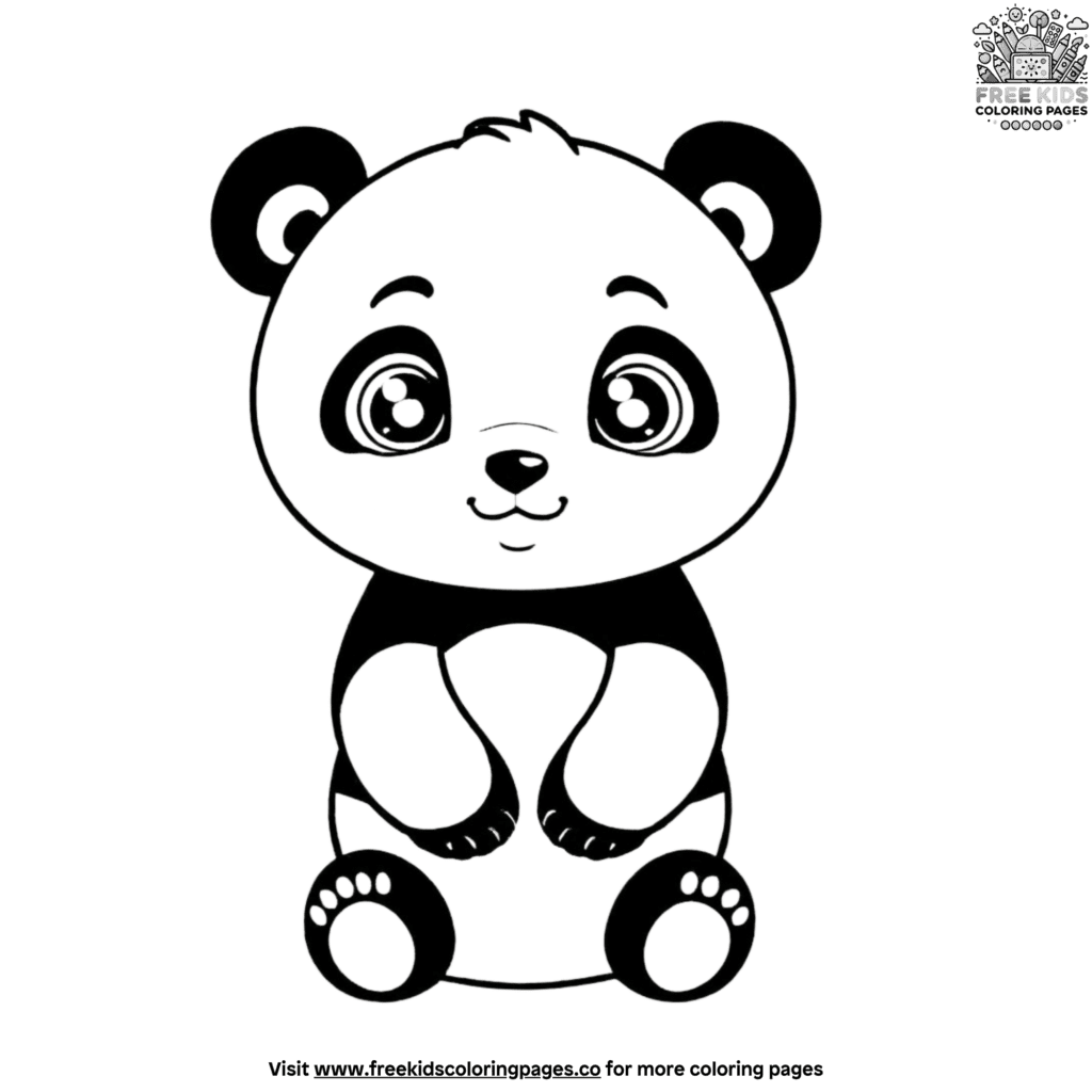 Charming baby panda coloring pages