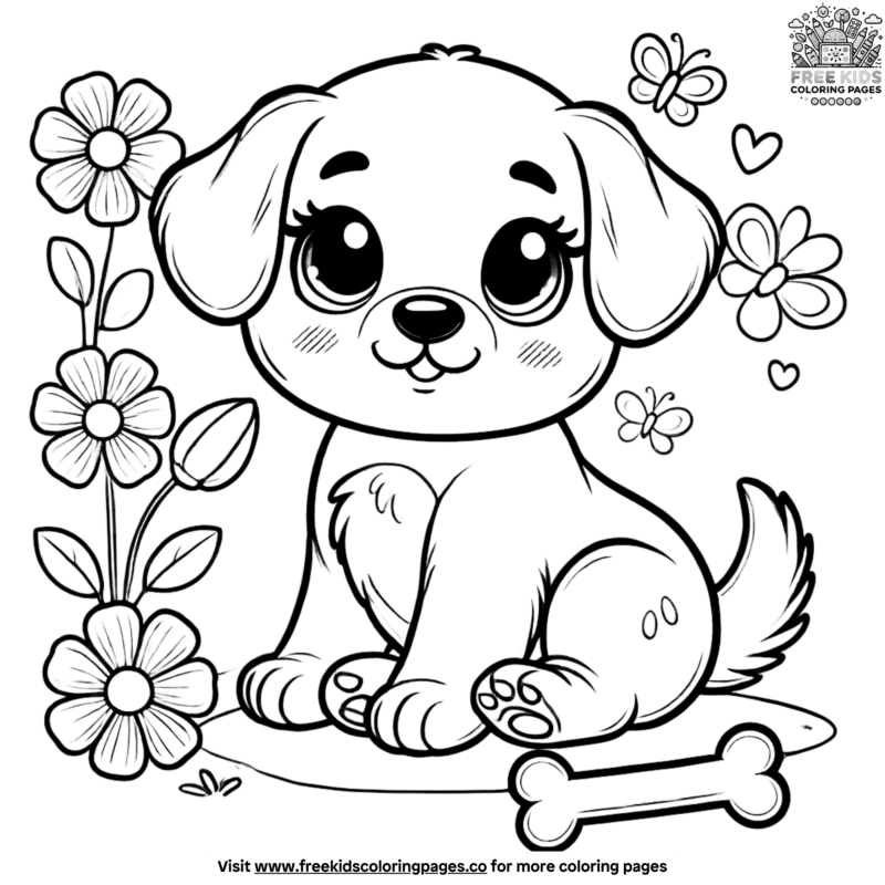 Cute Baby Puppy Coloring Pages For Little Hands
