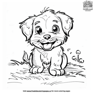 Cute baby puppy coloring pages for little hands