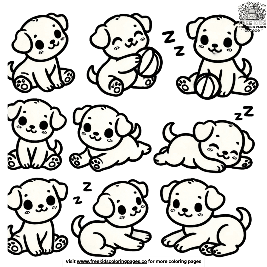 Charming Baby Puppy Coloring Pages For Little Hands