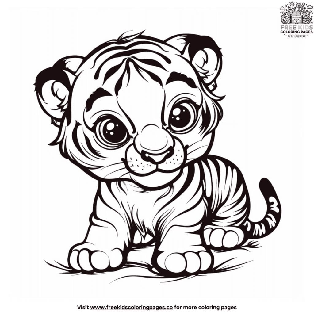 Amazing And Cute Baby Tiger Coloring Pages For Kids' Creativity