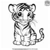 Sitting Baby Tiger Coloring Pages