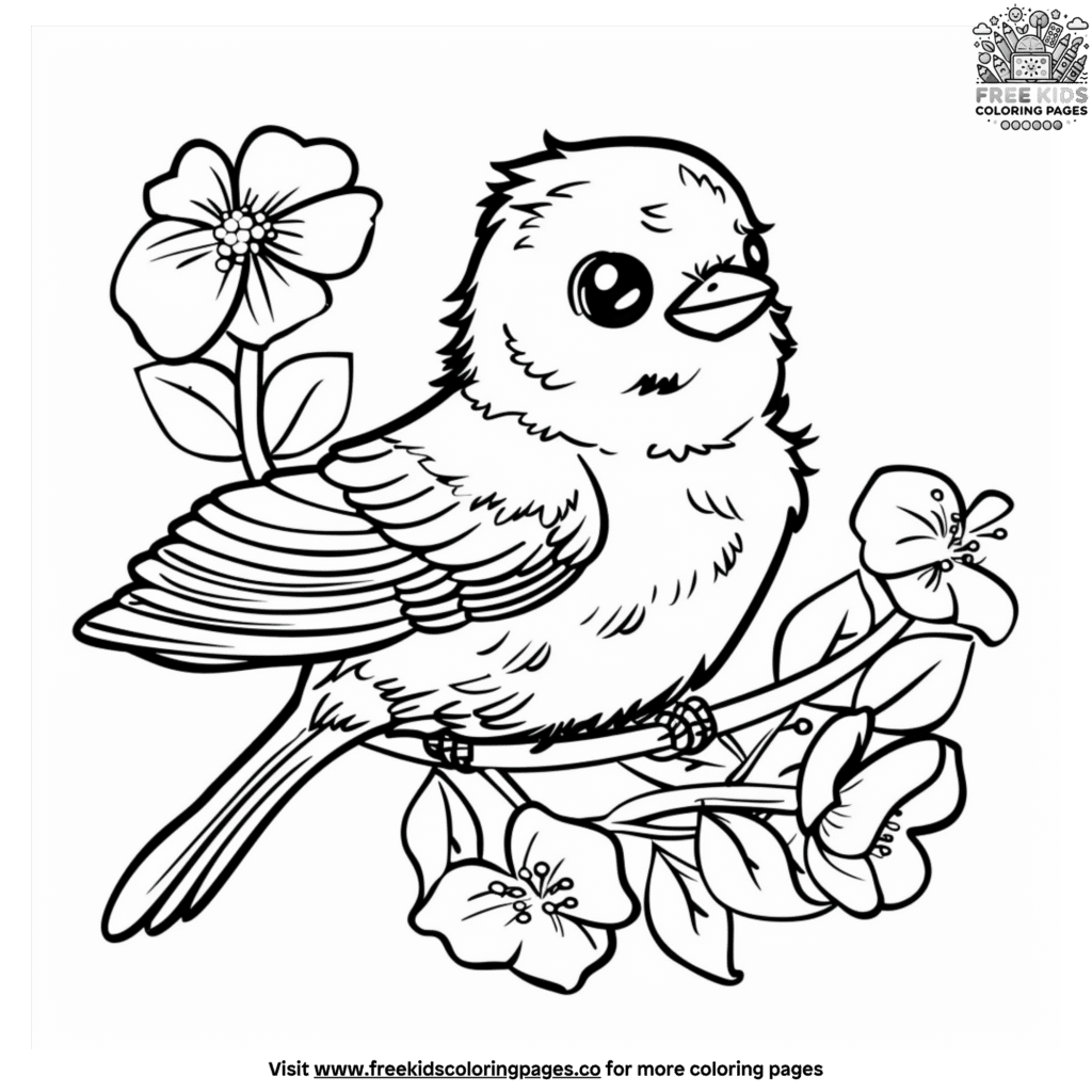 Charming cute bird coloring pages: perfect for little artists