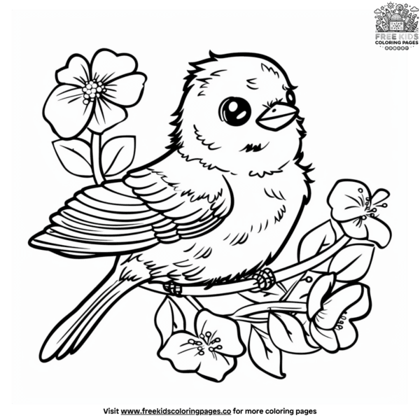 Charming cute bird coloring pages: perfect for little artists