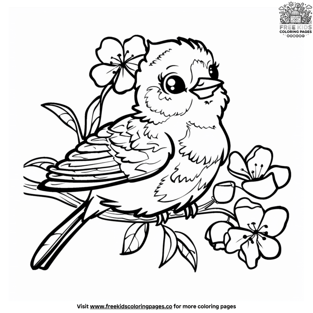 Adorable cute bird coloring pages: perfect for little artists