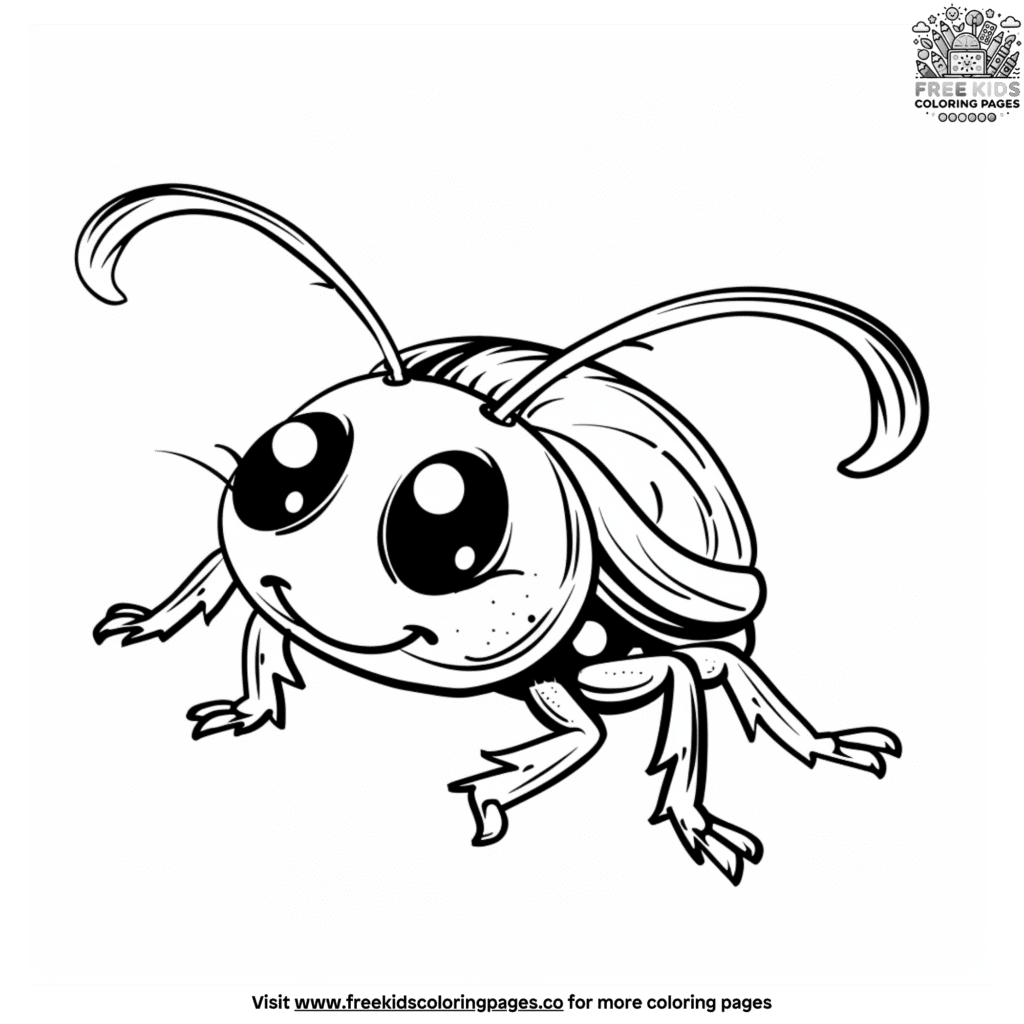 Adorable cute bug coloring pages for kids