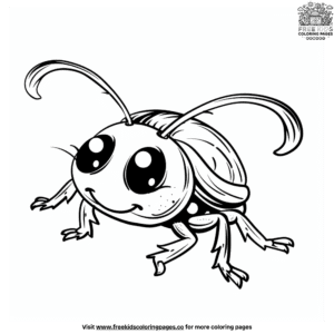 Bug with big eyes coloring pages