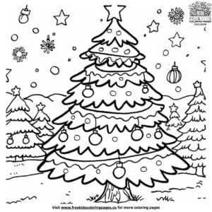 Cute Christmas Tree Coloring Pages