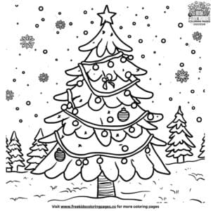 Delightful Christmas Tree Coloring Pages