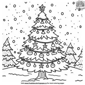 Lovely Christmas Tree Coloring Pages