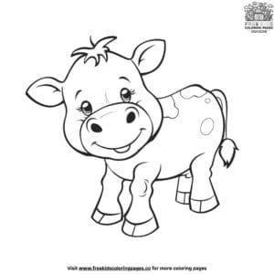 Adorable Cute Cow Coloring Pages For Kids