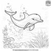 Adorable Cute Dolphin Coloring Pages For Kids
