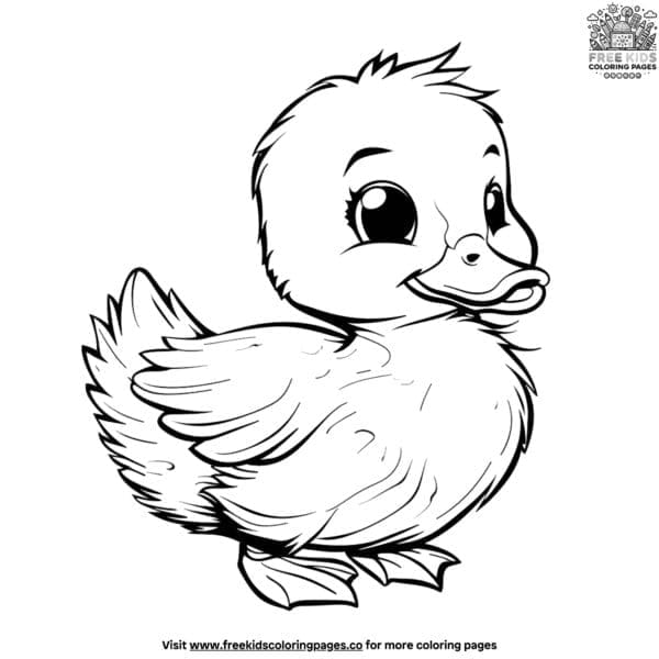 Cute duck coloring pages