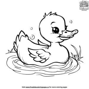 Happy Duck Coloring Pages