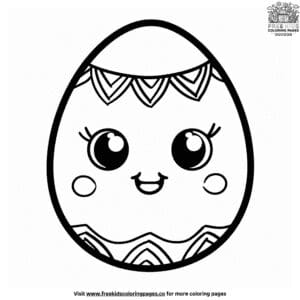 Kawaii Easter Egg Coloring Pages