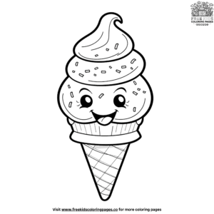 Cute ice cream coloring pages