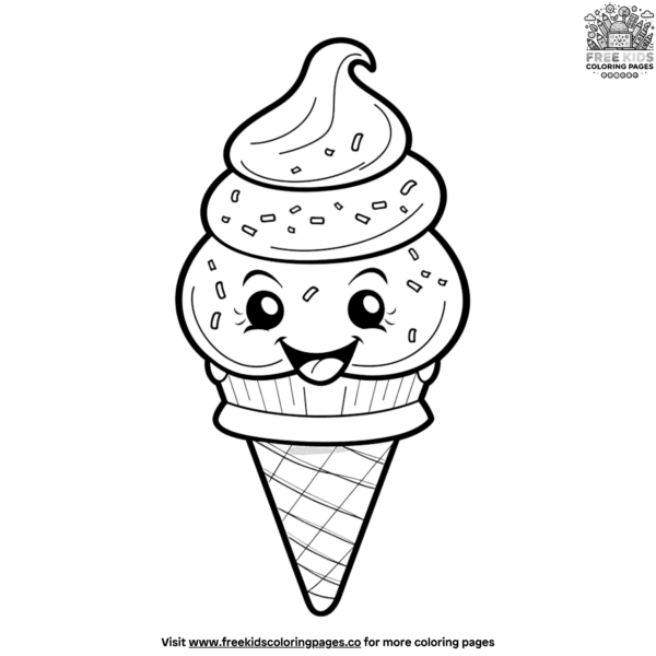 Cute ice cream coloring pages