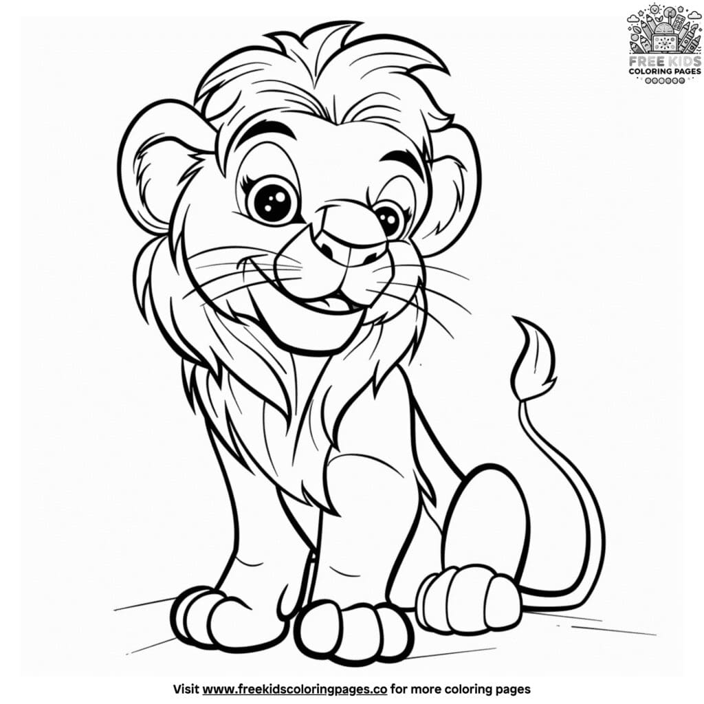 Cute lion coloring pages