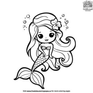 Cute mermaid coloring pages