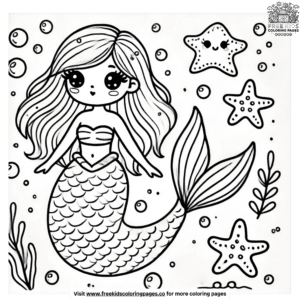 Charming Mermaid Coloring Pages