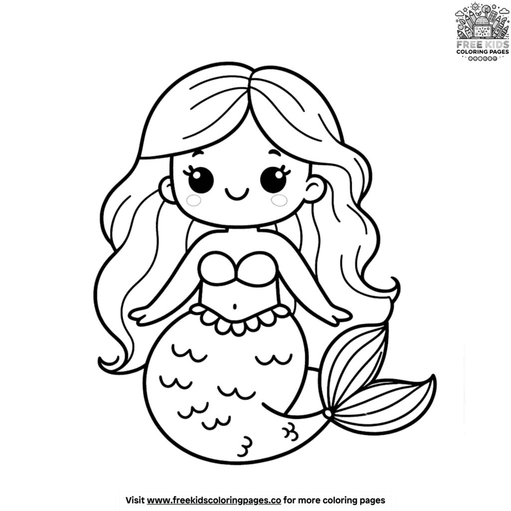 Lovely Mermaid Coloring Pages For Kids