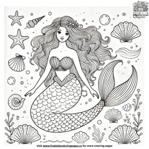 Lively mermaid coloring pages