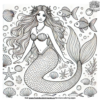 Realistic Mermaid Coloring Pages