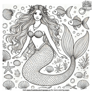 Authentic Mermaid Coloring Pages