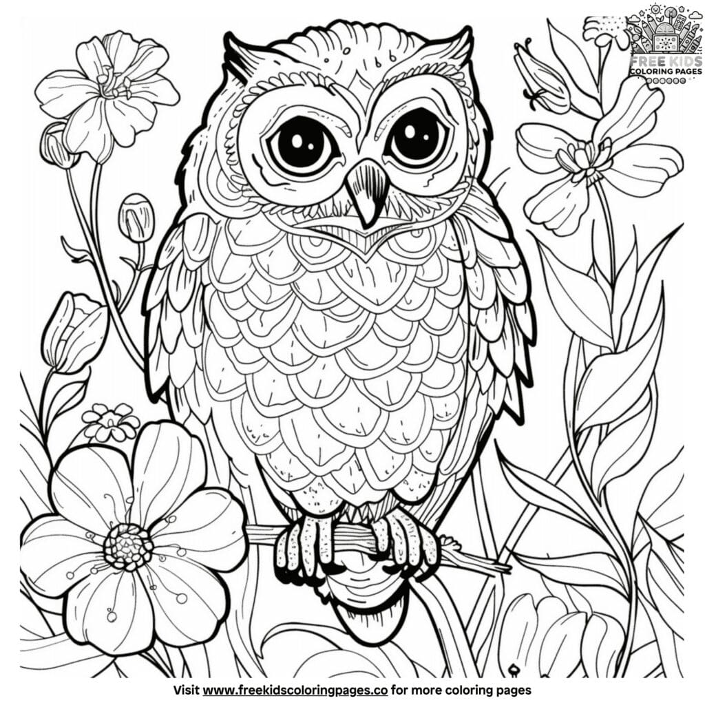 Lovely cute owl coloring pages: perfect for little artists