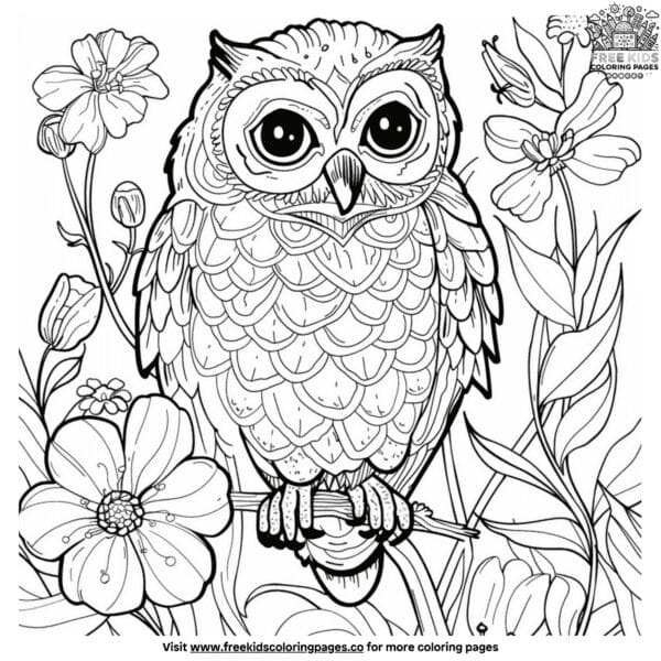 Lovely cute owl coloring pages: perfect for little artists