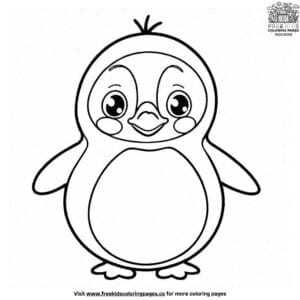 Playful Cute Penguin Coloring Pages For Kids