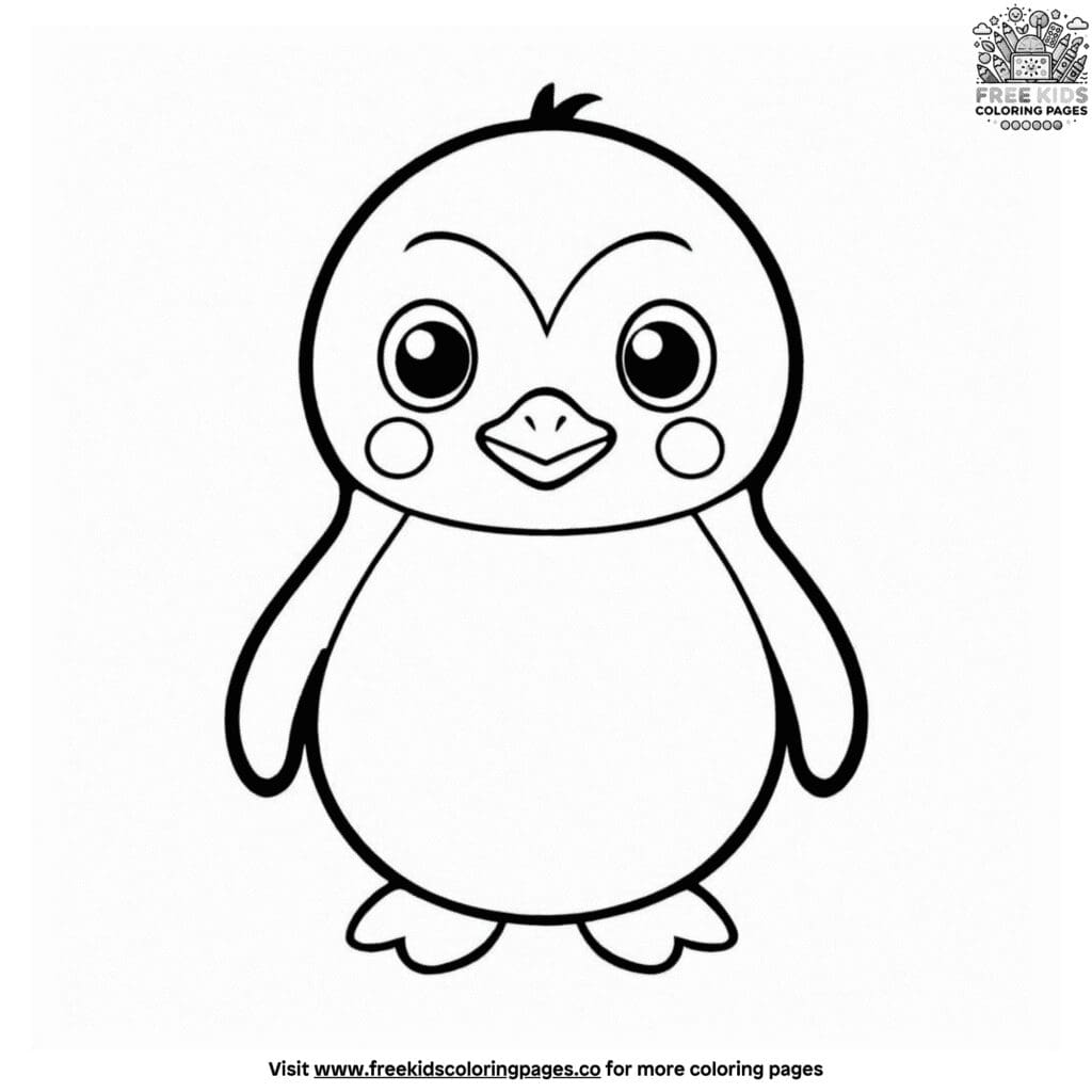 Charming cute penguin coloring pages for kids