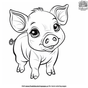 Adorable Cute Pig Coloring Pages